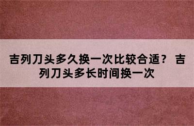 吉列刀头多久换一次比较合适？ 吉列刀头多长时间换一次